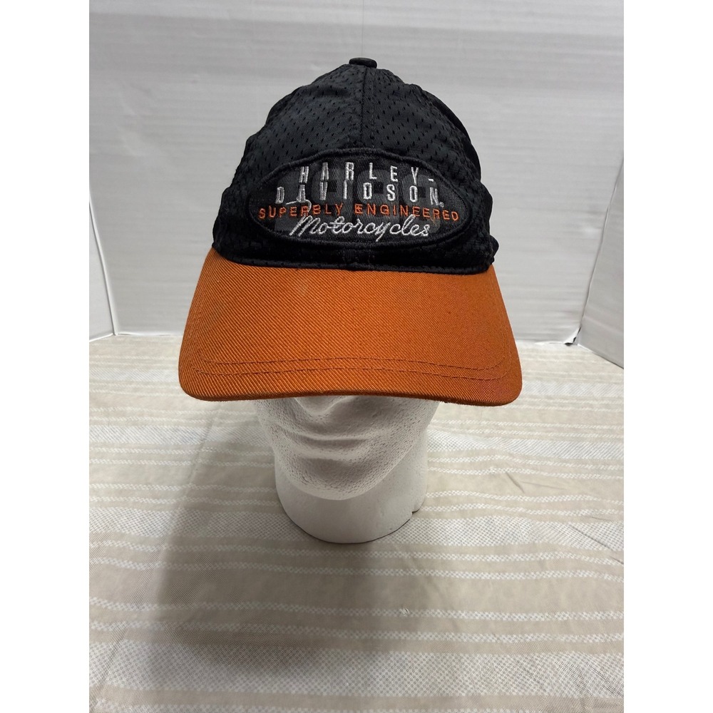 Harley-Davidson Superbly Engineered Motorcycles Mesh Hat Black Vintage USA Made